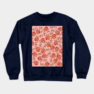 Seamless pattern with peaches and leaves Crewneck Sweatshirt